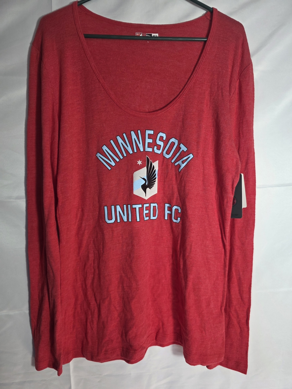 New Era Red MLS Logo Long Sleeve Tee Large NWT